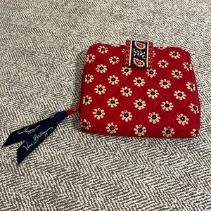 Vera Bradley red and blue floral mini zip wallet